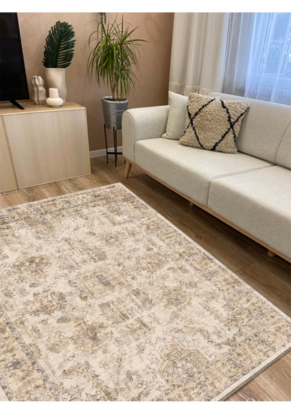 Mars Halı Vintage Görünümlü Bej Motifli Salon ve Mutfak Halısı MARS2261 fırsatları