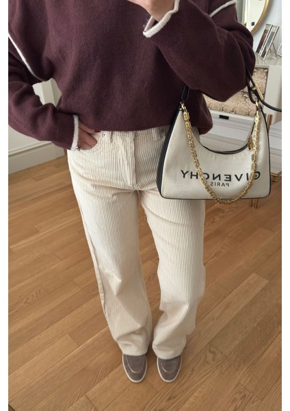 Kadife Orijinal Pantolon- Ekru fırsatları