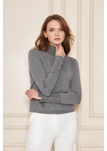 Kolu Çıtçıtlı Balıkçı Yaka Kazak 1050