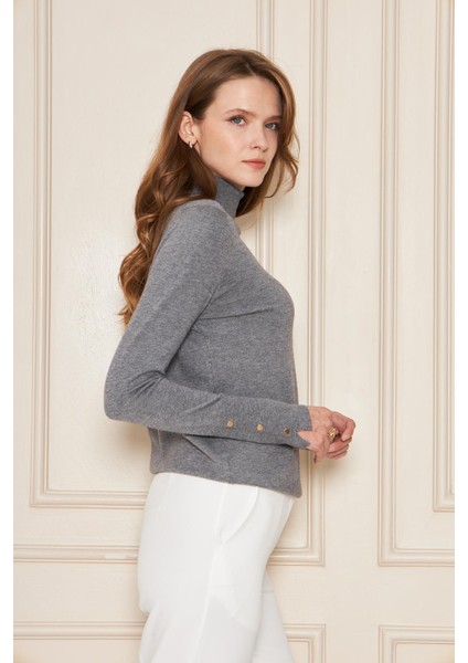 Kolu Çıtçıtlı Balıkçı Yaka Kazak 1050