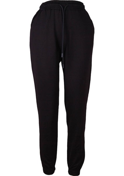 Modal Paça Lastikli Siyah Kadın Eşofman Altı 2022