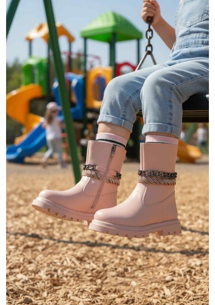 Pudra Içi Polarlı Kaymaz Kız Çocuk Çizme Duru F modelleri
