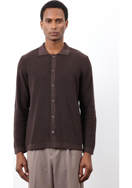 Kahve Ince Örgü Triko Erkek Hırka fırsatları