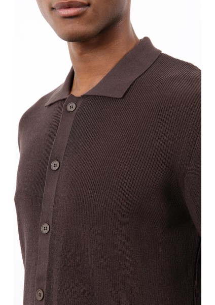 Kahve Ince Örgü Triko Erkek Hırka indirimleri