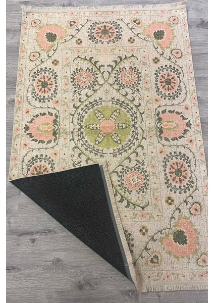 Mars Halı Çiçekli Floral Krem Pudra Pembesi Pop Art Salon Halısı Mutfak Halı 232 fırsatları