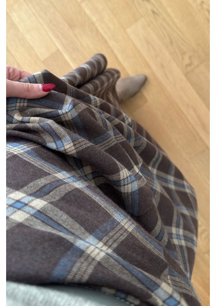 Yeni Sezon Ekose Desen Verevli Etek- Kahverengi fiyatları