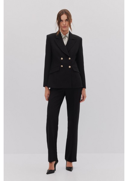 Kruvaze Blazer Pantolon Takım