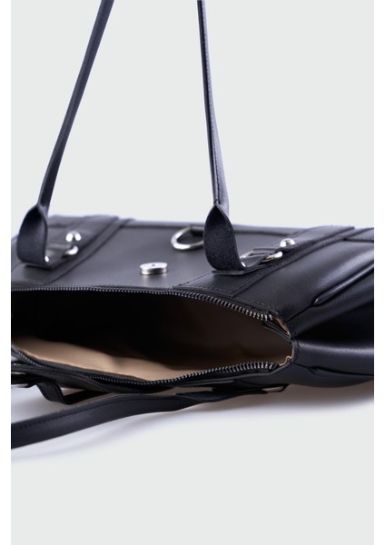 Noa Vintage Baget Çanta Siyah