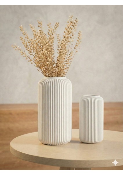 Modern 2'li Set Dekoratif Vazo Ev Dekorasyon 3D Tasarım