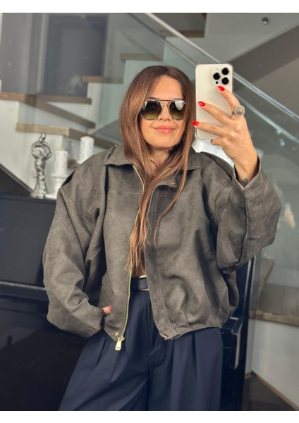 Haki Süet Ceket modelleri