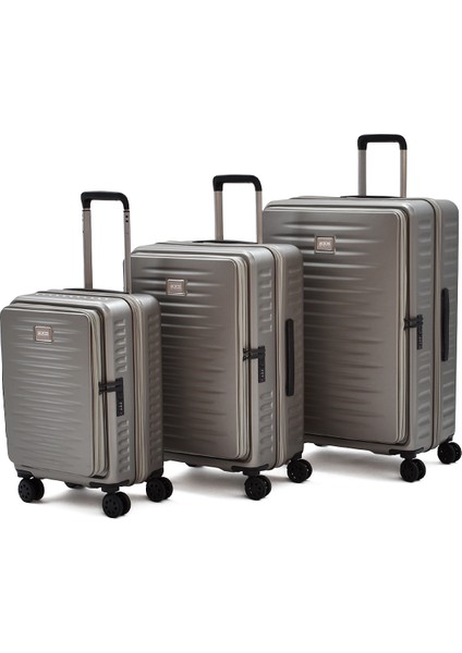 Ground Körüklü 3’lü Valiz Seti Büyük - Orta ve Kabin Boy – Ultra Dayanıklı, Geniş Hacimli, Tsa Kilitli