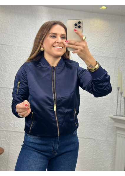 Lacivert Ms Bomber Ceket