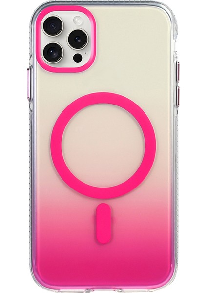 iPhone Uyumlu 15 Pro Max Kılıf M-Safe Şarj Özellikli Transparan Renk Geçişli Zore Toros Kapak fırsatları