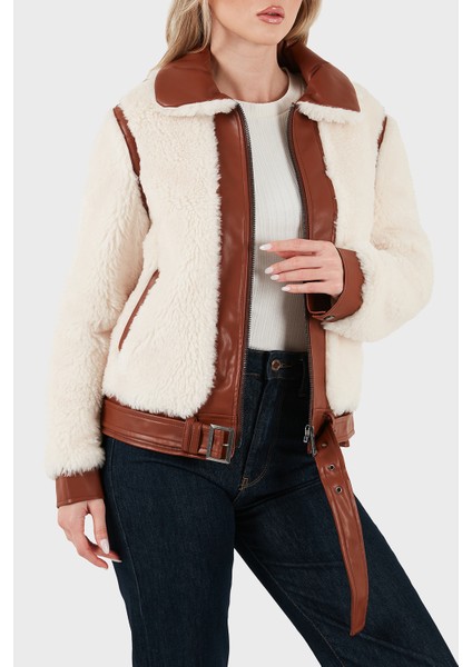 Giordana Regular Fit Ceket Yaka Kemer Detaylı Suni Kürk Mont W5BL71W3840F0D9 Bayan Mont W5BL71 W3840 F0D9 fırsatları