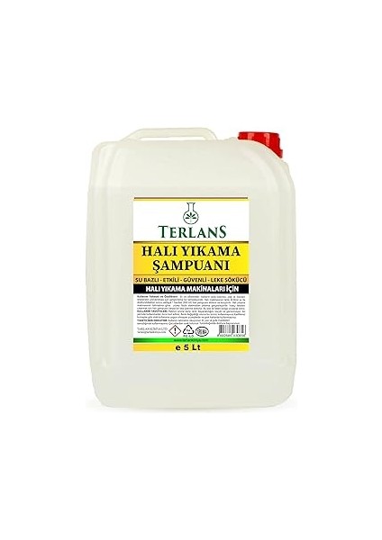 Terlans Parfümlü Halı Yıkama Şampuanı, 5 Lt Makine Için Köpük ve Ph Ayarlı Konsantre Şampuan