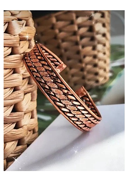 %100 Orijinal El Örmesi Bakır Bileklik