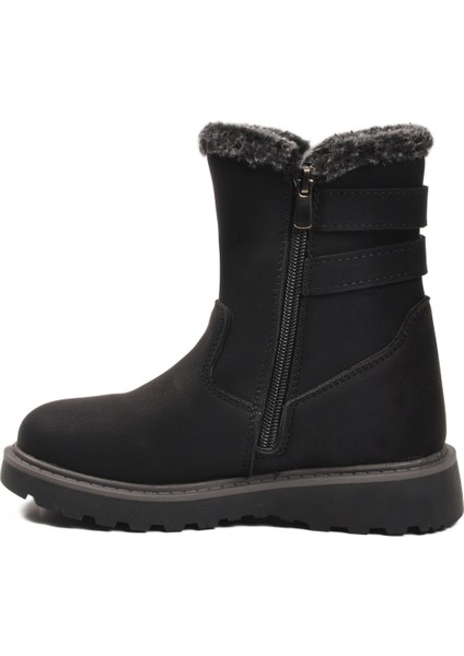 Siyah Içi Polarlı Kaymaz Kız Çocuk Bot Buckle F fiyatları