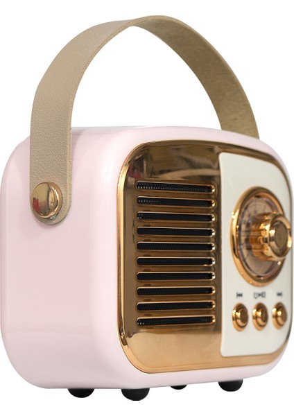 MD-24BT Echoes 3W 800MAH Pembe Usb+Tf Kart+Bluetooth Destekli Klasik Retro Müzik Kutusu fiyatları