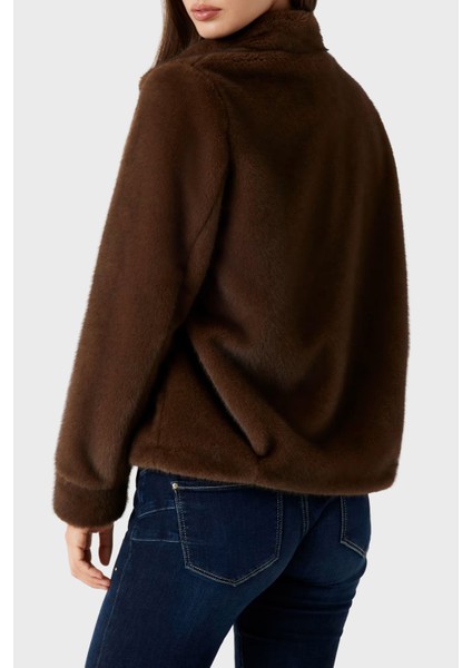 Luna Regular Fit Dik Yaka Suni Kürk Mont W5BL64W3920 Bayan Mont W5BL64 W3920 F18S modelleri