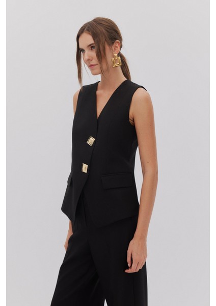 Düğme Detaylı V Yaka Yelek Pantolon Takım fiyatları