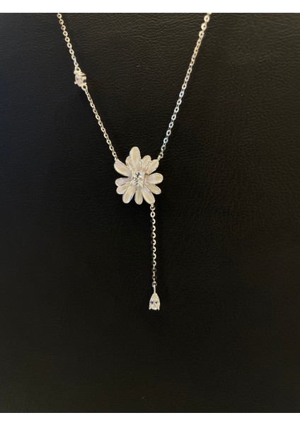 Ithal Beyaz Papatya Model Kadın Gümüş Kolye fiyatları