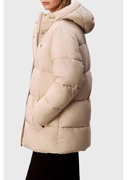 Regular Fit Kapüşonlu Kemer Detaylı Suya Dayanıklı Mont LV047D507GNSU Bayan Mont LV047D507G Nsu