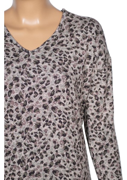 Barem Kadın Lina Büyük Beden Kışlık V Yaka Yumoş Kahve Bluz D08 modelleri