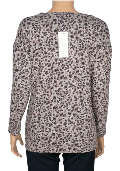 Barem Kadın Lina Büyük Beden Kışlık V Yaka Yumoş Kahve Bluz D08 fırsatları