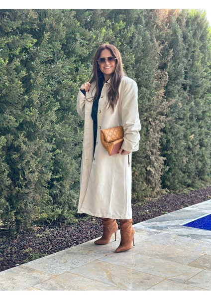 Bej Astarlı Trençkot