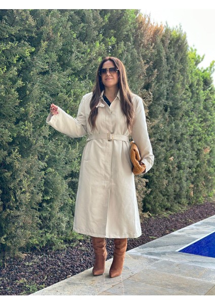 Bej Astarlı Trençkot modelleri