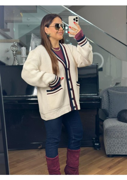 Cebi Renkli Krem Bordo Hırka modelleri