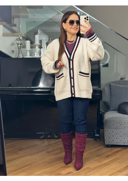 Cebi Renkli Krem Bordo Hırka fırsatları