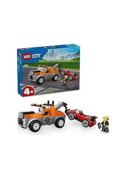 City Çekici Kamyon ve Spor Araba Tamiri 60435-4 Yaş ve Üzeri Çocuklar Için Yaratıcı Oyuncak Ya