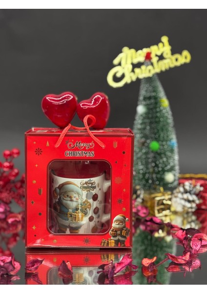 Noel Baba Seramik Kaşıklı Kupa Bardak 3 fırsatları