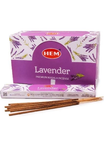 Lavender Masala Organik Tütsü Seti (12’li) – Lavanta Ferahlığı, 65 Dk Uzun Yanış