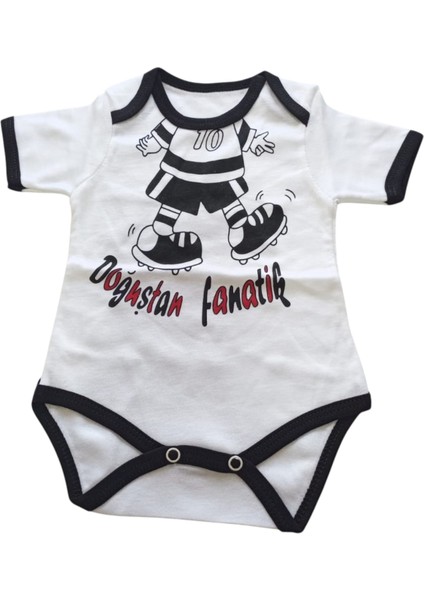 Hoşgeldin Bebek, Yenidoğan Unisex Bebek, Siyah Beyaz Fanatik Taraftar Badi ve Isimli Emzik Askısı Hediye Seti modelleri