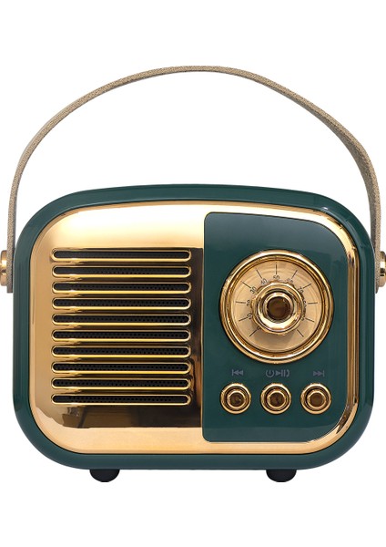 MD-24BT Echoes 3W 800MAH Yeşil Usb+Tf Kart+Bluetooth Destekli Klasik Retro Müzik Kutusu