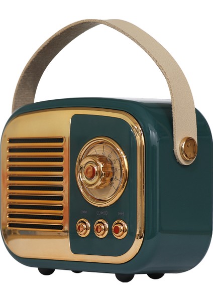 MD-24BT Echoes 3W 800MAH Yeşil Usb+Tf Kart+Bluetooth Destekli Klasik Retro Müzik Kutusu modelleri