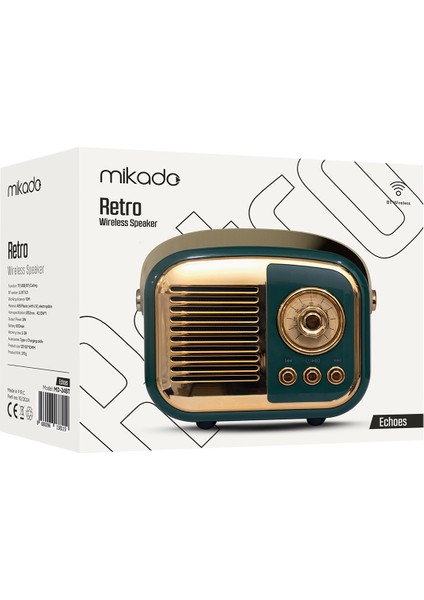 MD-24BT Echoes 3W 800MAH Yeşil Usb+Tf Kart+Bluetooth Destekli Klasik Retro Müzik Kutusu indirimleri