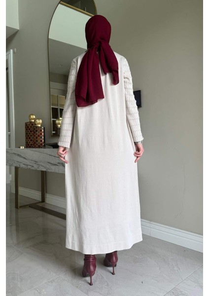 Şölen Fularlı Triko Elbise Taş