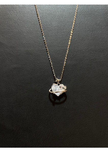 Ithal Beyaz Taşlı Kalp Kadın Gümüş Kolye fiyatları