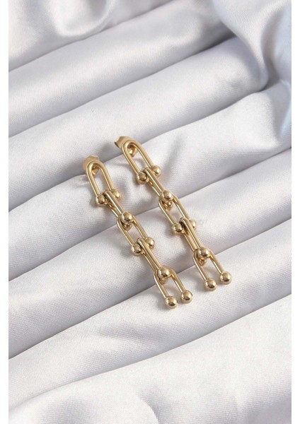 316L Çelik Altın Renk Sallantılı Model Küpe - TJ-BKP9498 fiyatları