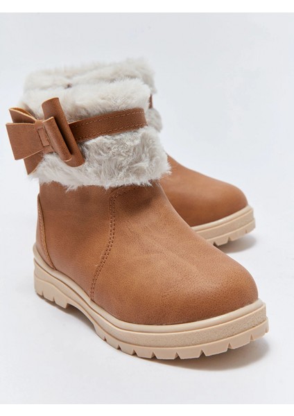 Lcw Steps Kahverengi Fermuarlı Kürk Detaylı Kız Bebek Bot modelleri