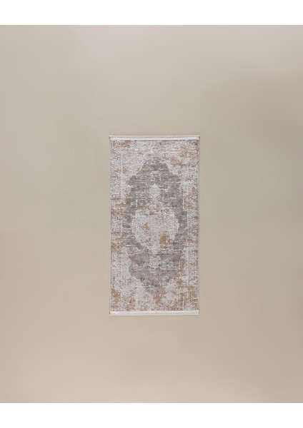 Lazare Iplik Boyalı Kadife Halı - Gri/bej - 80X150 cm