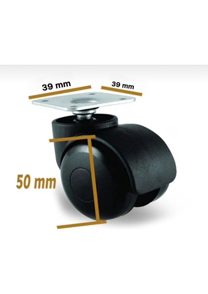 Dönerli Tablalı Ofis Koltuk Sandalye Tekeri Siyah (4 Adet) fiyatları