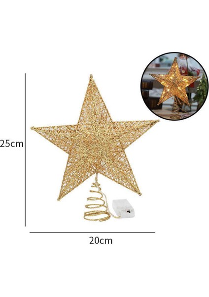 20X25CM Renkli LED Yıldız Işıklı Çam Ağacı Süs