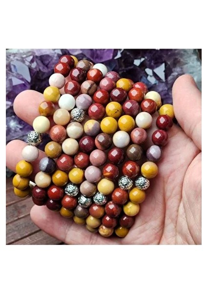 %100 Doğal Mokait Jasper Taşı Bileklik