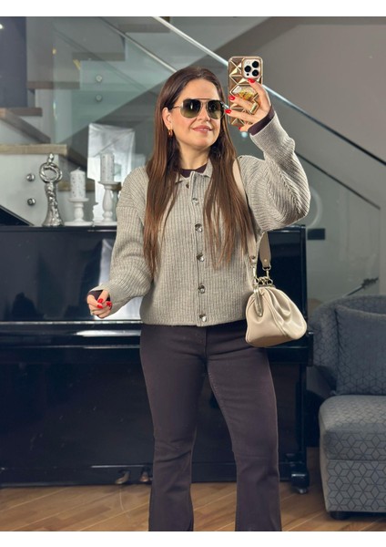 Altı Düğmeli Vizon Hırka fırsatları