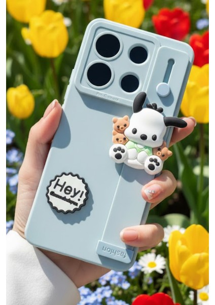 Tecno Spark Go 2023 Uyumlu Kılıf Mavi Renk 3D Figürlü Darbe Emici Yumuşak Silikon Kapak