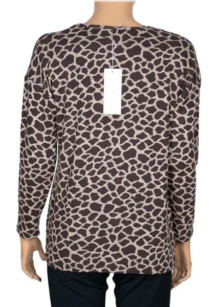 Barem Kadın Lina Büyük Beden Kışlık V Yaka Yumoş Kahve Bluz D09 fırsatları